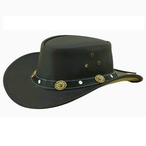 Water Resistant Leather Cowboy/ Cowgirl Western Hat. Matt Finish real Leather